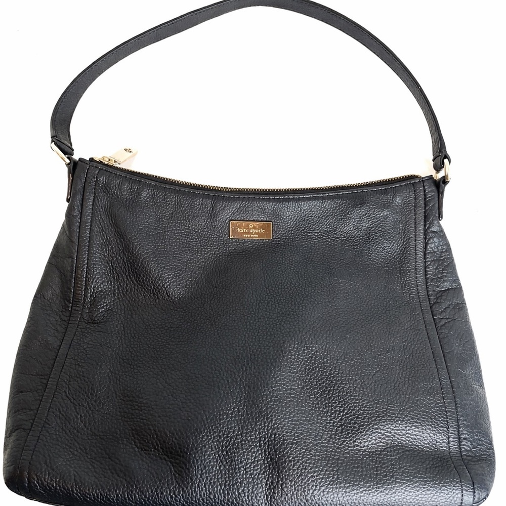 Kate Spade New York Black Pebbled 100% Cow Leather Hobo Shoulder Bag Old Money - Picture 15 of 15